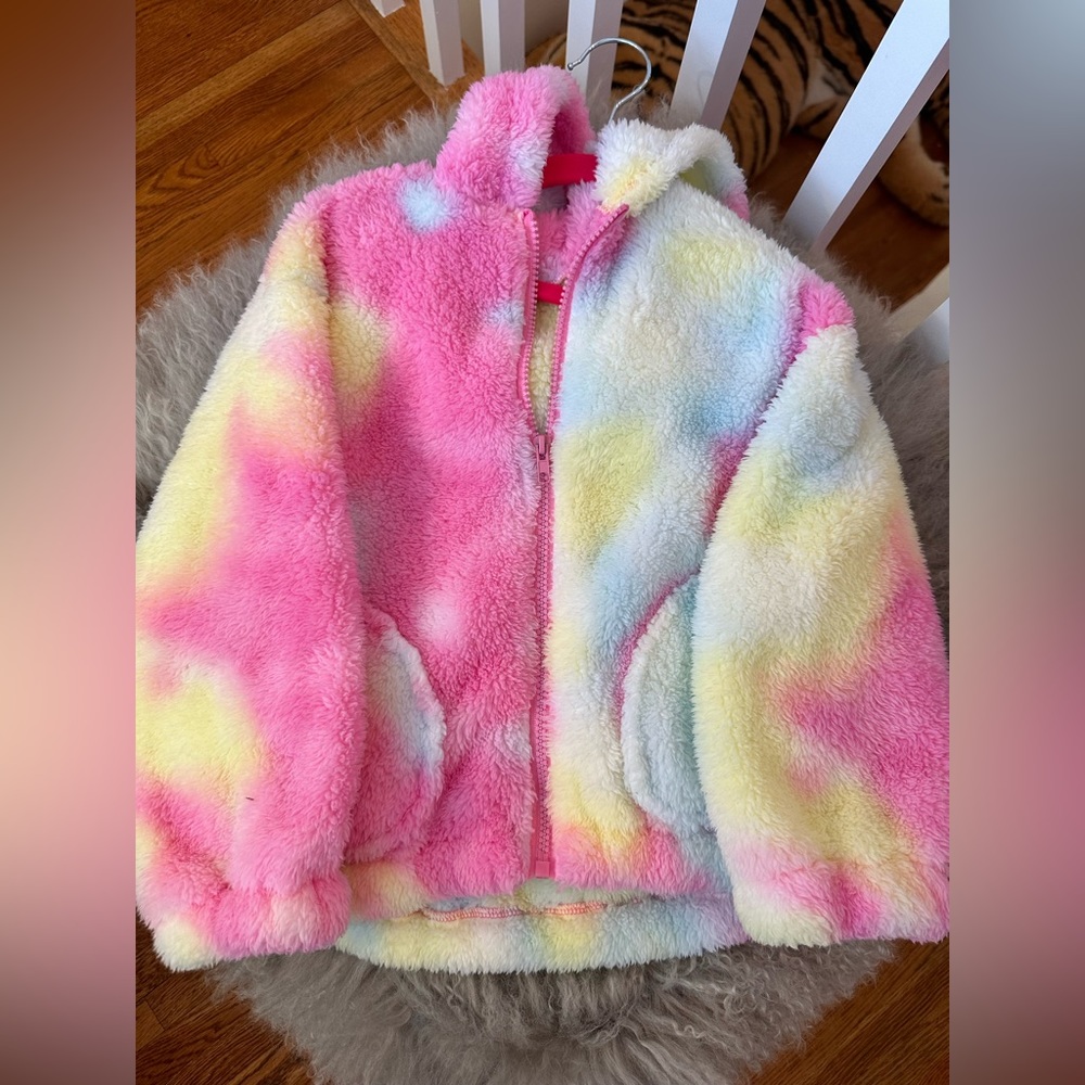 BELLE DANA Multi Colored Fleece Zipup NWOT